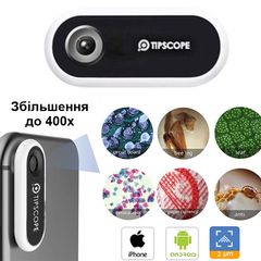 Мікроскоп для телефону смартфону зі збільшенням до 400x Tipscope TS-V1 c 2-ма зразками