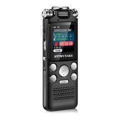 Цифровий диктофон з таймером для запису голосу Sttwunake V59, стерео, 8 Гб, чорний