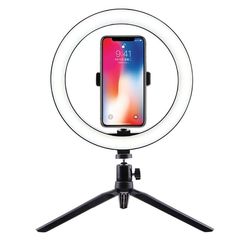 Селфи кольцо светодиодное на штативе с держателем для телефона Selfie ring light, диаметром 26 см, 3 цвета подсветки