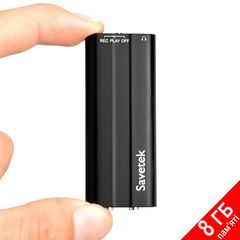 Міні диктофон з активацією голосом Savetek 600, 8 Гб, Mp3, VOX, 50 годин запису