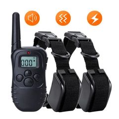Электроошейник для собак с 2-мя ошейниками Petainer  PET998DB-2, аккумуляторные, для дрессировки 2-х собак