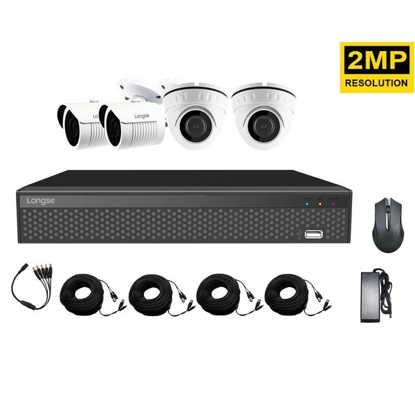 Комплект системи відеоспостереження на 4 камери Longse XVRA2004D2M2P200, 2 Мп, Full HD 1080p