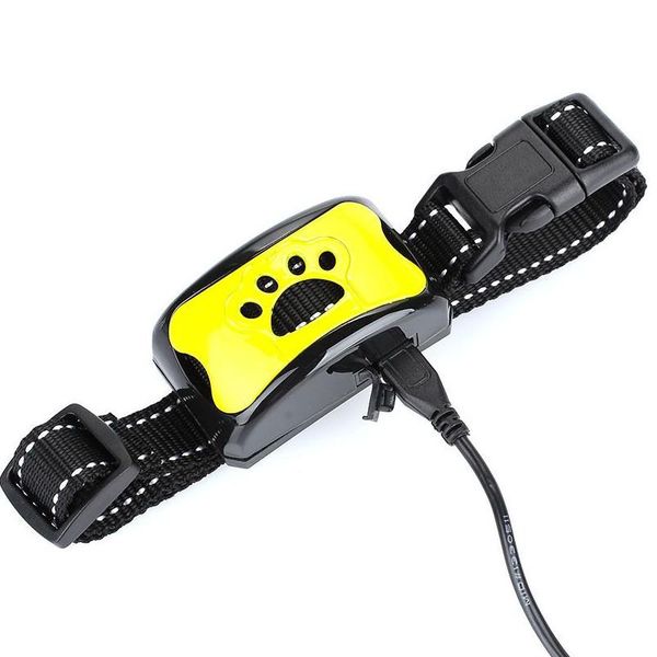 Нашийник антилай ультразвуковий вібраційний для маленьких собак Pecute Y-7, жовтий, зображення 5