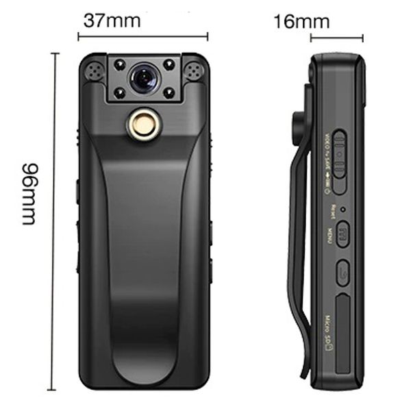 Міні камера - нагрудний відеореєстратор з поворотним об'єктивом, екраном та диктофоном Nectronix A22, зображення 6