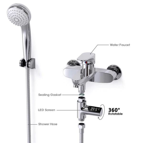 Датчик температури води - насадка на кран з LCD дисплеєм ZEAST LW-101, зображення 3