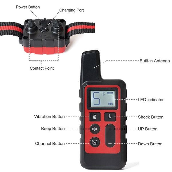 Електронашийник для собак дресирувальний Pet DTC-500 водонепроникний, дальність до 500 метрів, червоний, зображення 3