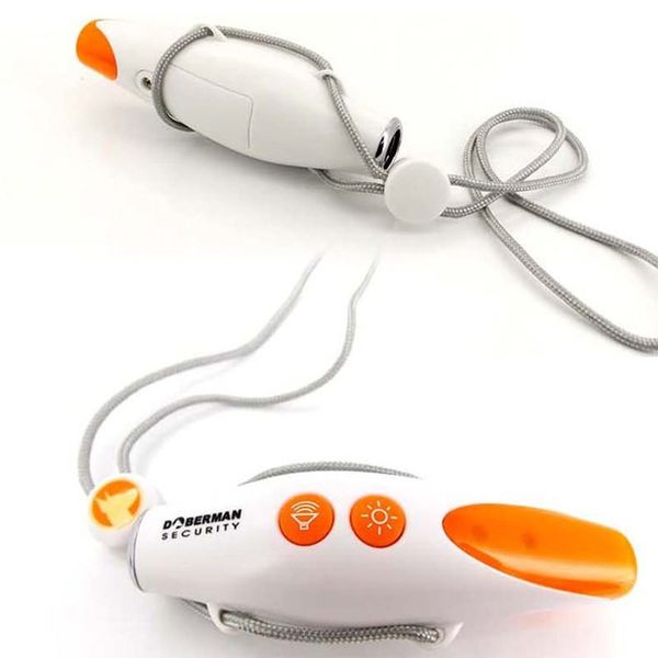 Кишенькова персональна сигналізація - сирена 100 дБ Doberman Security SE-0302 з ліхтариком, зображення 2
