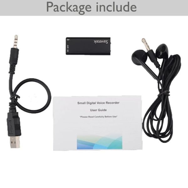 Мініатюрний диктофон з активацією голосом Savetek 200, 8 Гб, Mp3, VOX, 8 годин запису, зображення 7