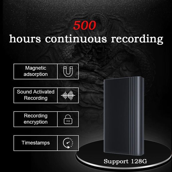 Цифровий диктофон з великим часом роботи і записи до 500 годин Sttwunake L1, micro SD до 128 Gb, зображення 5