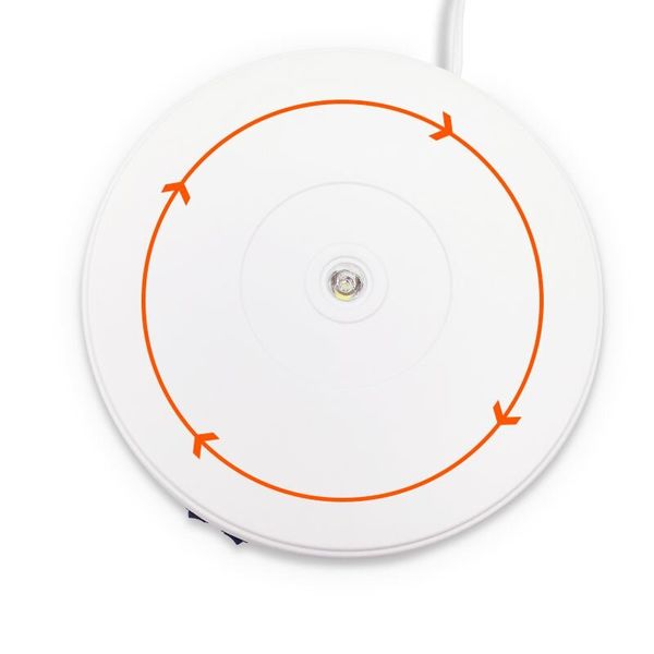 Автоматичний поворотний стіл для предметної зйомки 3D з підсвічуванням Heonyirry C250, діаметр 25 см, білий, зображення 3