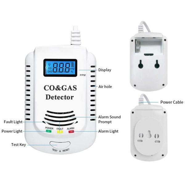 Комбінований датчик чадного газу + природного газу (метан, пропан) з сиреною 2 в 1 FD 808COM, зображення 3