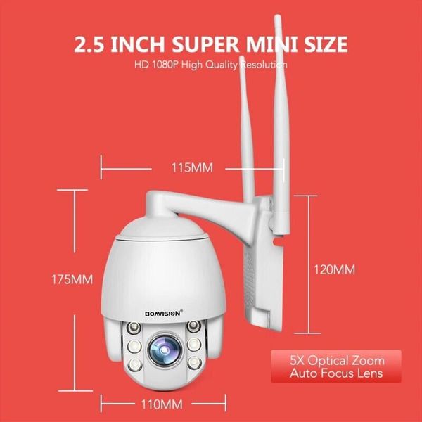 4G камера відеоспостереження з СІМ картою поворотна PTZ c 5X зумом Baovision 4G50M24AS, 5 мегапікселів, вулична, 3G, зображення 6