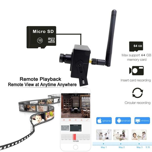 Міні wifi камера з датчиком руху і мікрофоном Jienuo 407SW, 2 мегапікселя HD1080P, металева, зображення 5