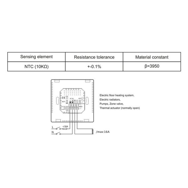 WiFi термостат для теплої підлоги - терморегулятор з LCD дисплеєм POER PTC26, зображення 6