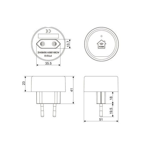 Wifi шлюз PTG10 для керування через інтернет термостатами Poer PTC10 / PTC16 / PTV30, зображення 3