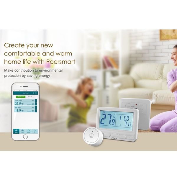 Бездротовий термостат з wifi терморегулятором для котла і теплої підлоги Poer PTC10-WIFI, зображення 7