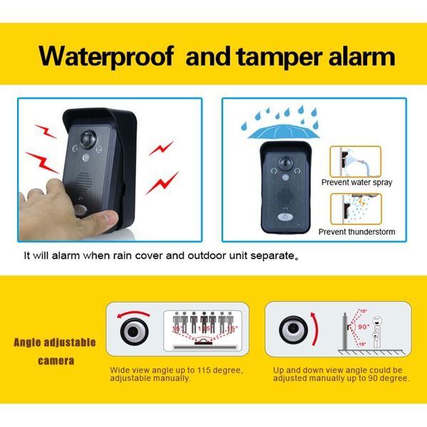 Безпровідний відеодомофон з датчиком руху, 3,5 "дюймовим монітором Kivos KDB302A +, дальністю до 100 метрів, дистанційне відкриття електрозамка, зображення 5