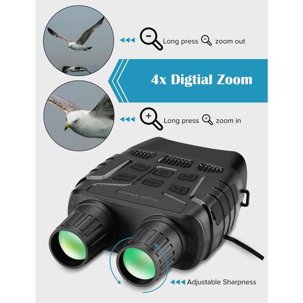 Бінокль нічного бачення ПНБ з дальністю до 250 метрів, 4Х кратним наближенням і відео / фото записом Boblov NV3180, зображення 4