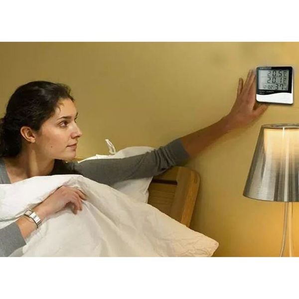 Електронний кімнатний термометр гігрометр з годинником KETOTEK НТС-1, зображення 5