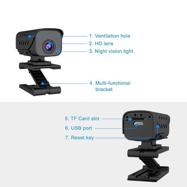 Міні камера WIFI 1 МП, HD 720P з невидимою підсвіткою до 8 метрів ZTour T9, без акумулятора, зображення 5