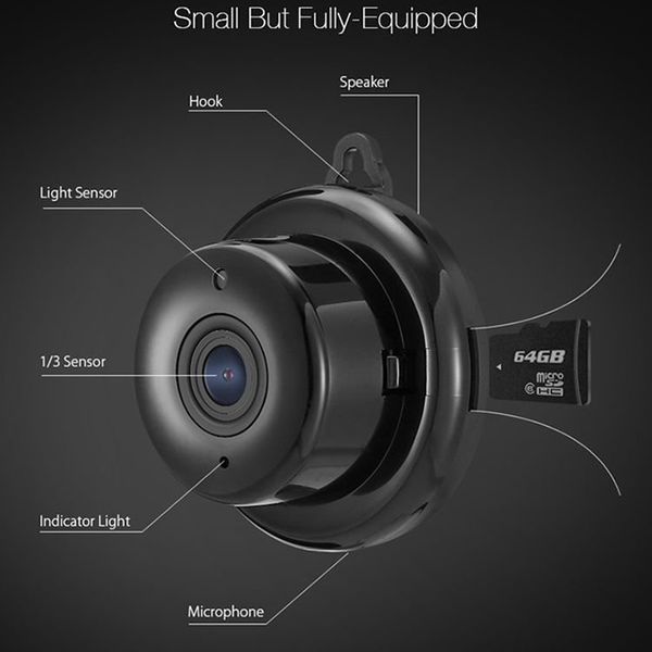 Міні wifi камера IP Konlen KL-Q2, бездротова, 2 Мп, 1080P, SD карта до 128 Гб, без акумулятора, зображення 6