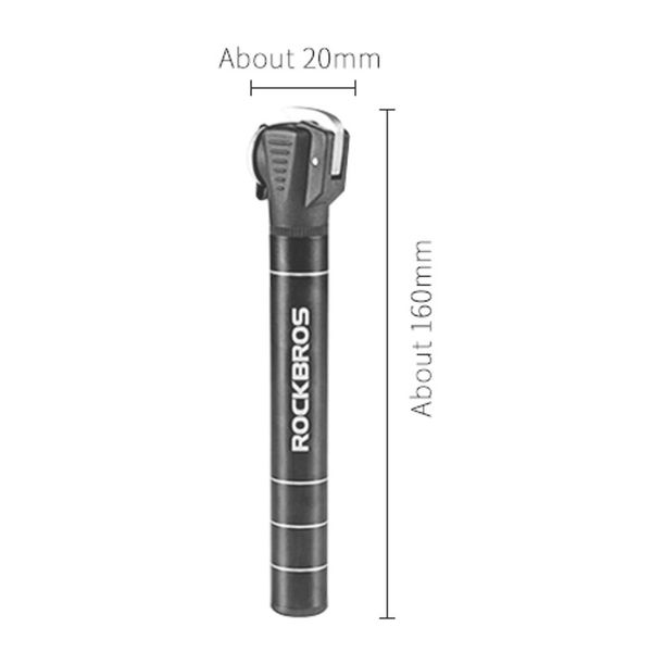 Насос для велосипеда высокого давления ручной Rockbros JG-1040BBK, велонасос 8 атмосфер, черный, изображение 5 Насос для велосипеда высокого давления ручной Rockbros JG-1040BBK, велонасос 8 атмосфер, черный, изображение 5