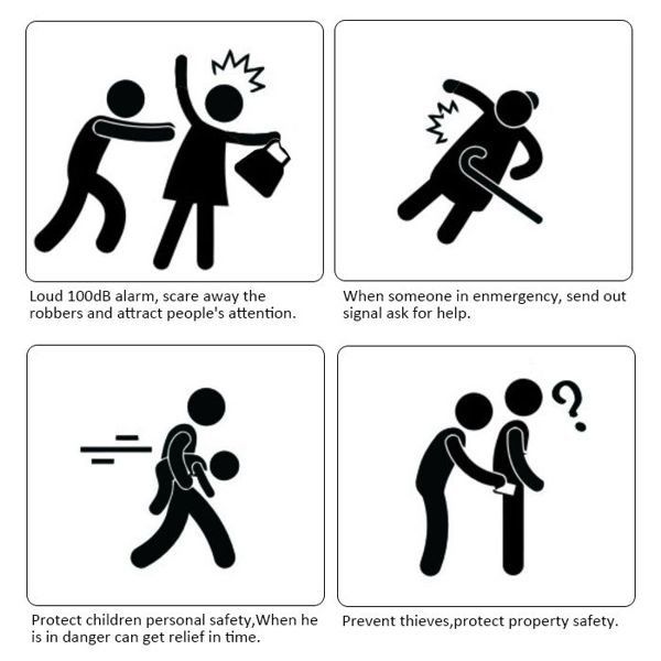 Персональна кишенькова сигналізація сирена для самозахисту Doberman Security SE-0120, червона, зображення 3