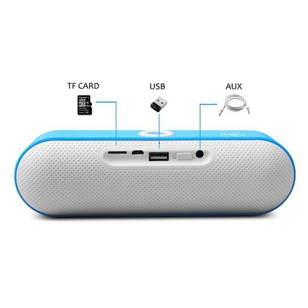 Портативна блютуз колонка NBY-18, підтримка флешок, SD карт, 1200 мАг, синя, зображення 3