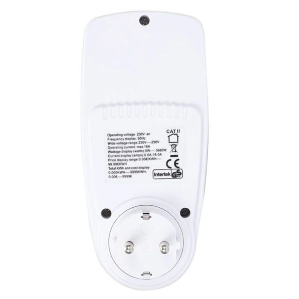 Розетка з лічильником електроенергії енергометр ватметр побутовий Intertek BE009, зображення 5