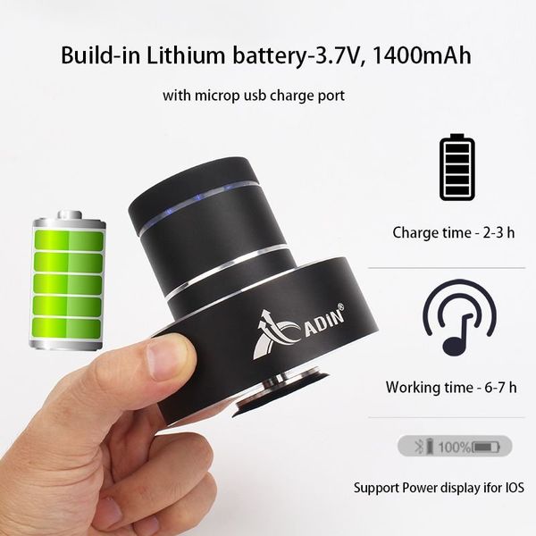 Вібраційна колонка bluetooth портативна 26 Ватт Adin S8BT, дуже потужна, зображення 5