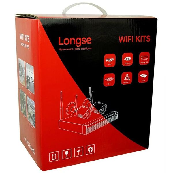 Комплект відеоспостереження бездротовий WIFI на 2 камери Longse WIFI 3604-5Mp Kit 2, 300 метрів, 5 Мегапікселів, зображення 6