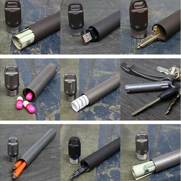 Тубус для зберігання речей водонепроникний з аерокосмічного алюмінію Gymtop SPB-3, чорний, зображення 5