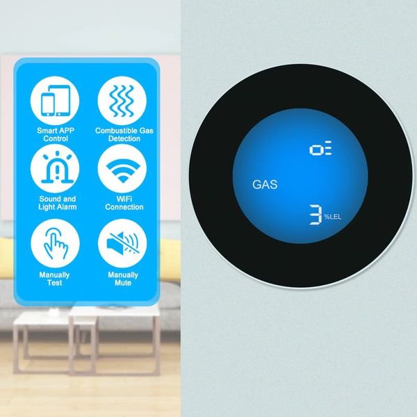 Розумний датчик витоку газу WiFi з сиреною Yobang Security GS-85 wifi + Iphone & Android App, зображення 3