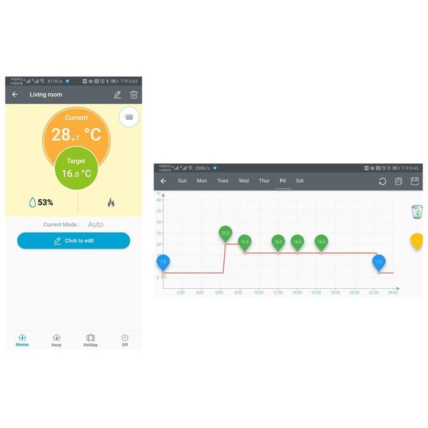 WiFi термостат для котла - терморегулятор з LCD дисплеєм POER PTC20, зображення 2
