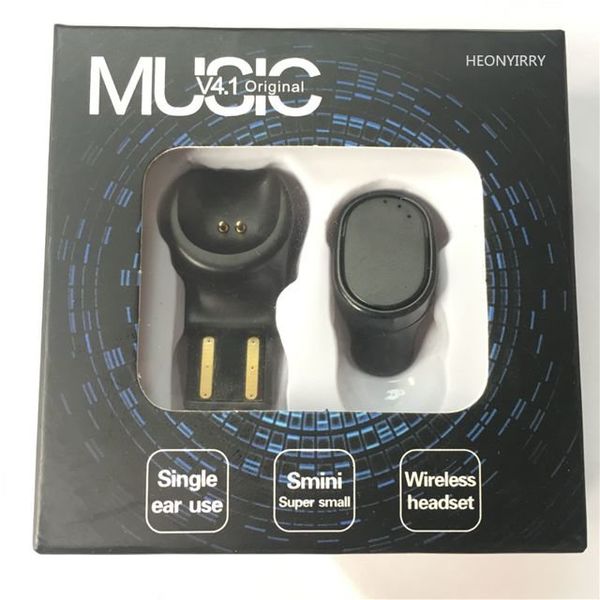 Блютуз гарнітура для телефону - безпровідний навушник з USB зарядної станцією Heonyirry X12, чорна, зображення 6