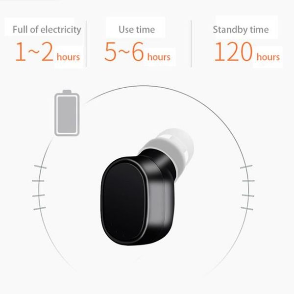 Блютуз гарнітура для телефону - безпровідний навушник з USB зарядної станцією Heonyirry X12, чорна, зображення 5