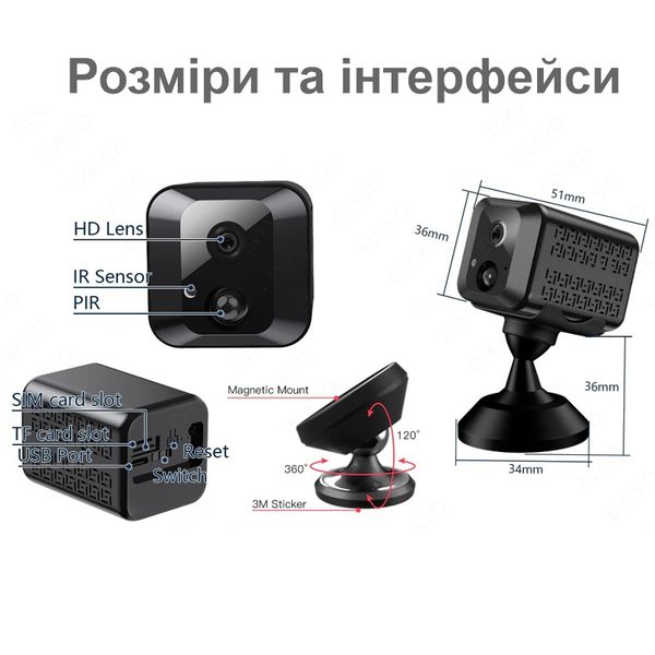 4G міні камера відеоспостереження Nectronix T10, Full HD 1080P, датчик руху, акумулятор 4000 мАч, зображення 6
