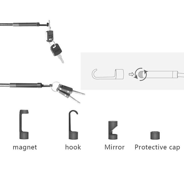 Ендоскоп автомобільний технічний з дисплеєм 4.3 "Prostormer SPCC067, 8 мм діаметр, із записом 1080P, 1 метр (УЦІНКА - невеличкі смуги уверху екрану), зображення 5