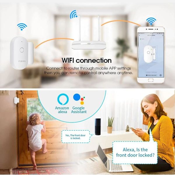 Wifi датчик відкриття дверей і вікон Fuers WIFID01, повідомлення на смартфон, зображення 3