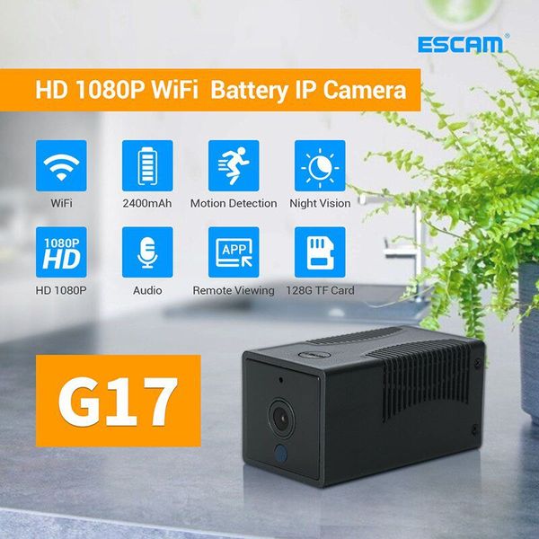 Міні камера wifi бездротова Escam G17 2 Мп, HD 1080P, з акумулятором 2400 мАг на 10 годин роботи, зображення 2