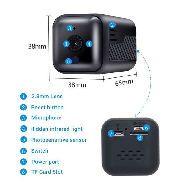 Міні камера wifi бездротова Escam G16 2 Мп, 720P, з акумулятором 3200 мАг на 16 годин роботи, зображення 6