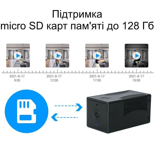 Міні камера wifi бездротова Escam G17 2 Мп, HD 1080P, з акумулятором 2400 мАг на 10 годин роботи, зображення 6