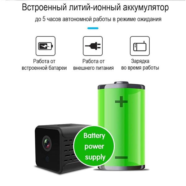 Міні камера wifi Full HD 1080P Wsdcam A12, 2 мегапікселя, батарея до 5 годин роботи, зображення 3
