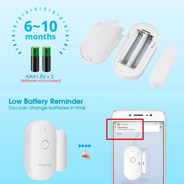 Wifi датчик відкриття дверей і вікон Fuers WIFID01, повідомлення на смартфон, зображення 4