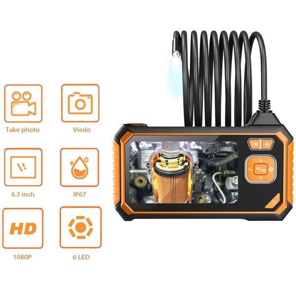 Ендоскоп автомобільний технічний з дисплеєм 4.3" Inscam 113, 1 камера, 8 мм діаметр, 5 метрів, зображення 2