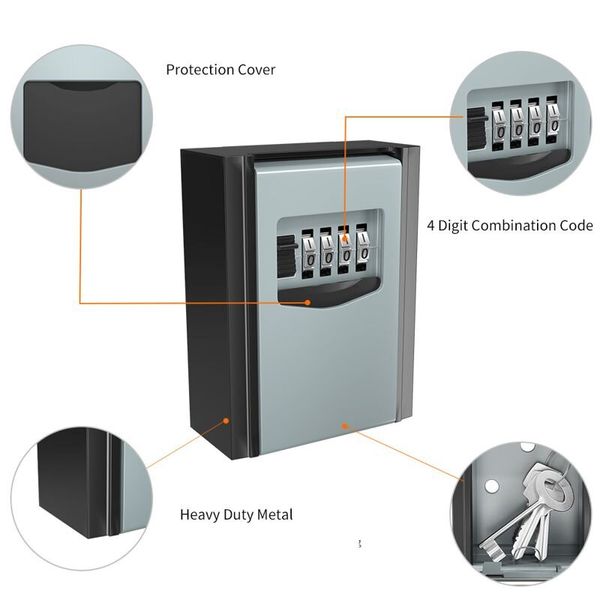 Міні сейф для ключів з кодовим замком і антивандальним металевим корпусом Badoo Security T10, зображення 2
