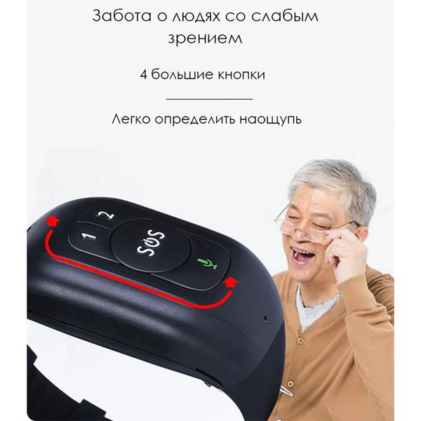 4G GPS браслет трекер багатофункціональний для дітей та літніх людей ReachFar RF-V48 c чорною SOS, зображення 6
