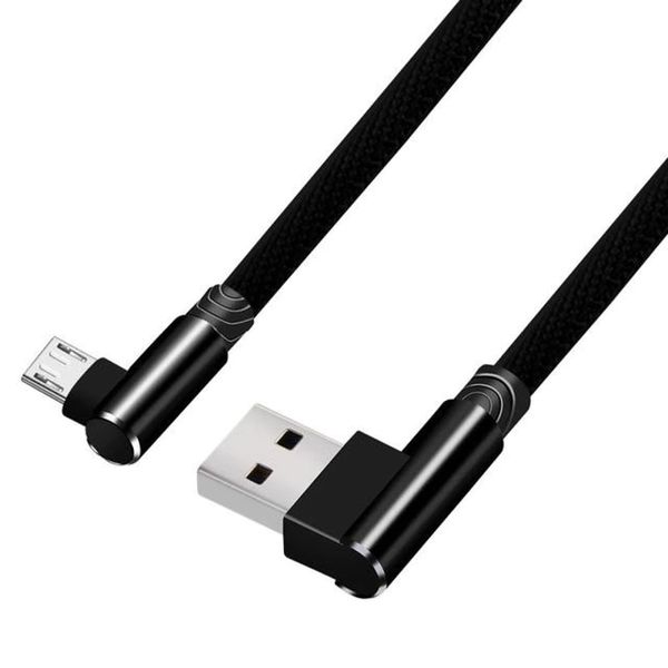 Micro usb кабель з Г-подібними роз'ємами - 2 метри, чорний, зображення 2