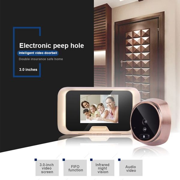 Відеоглазок дверний цифровий для квартири Kivos KR08 c 3 "екраном, підсвіткою та відео / фото записом.  Карта 8 Гб у подарунок!, зображення 2