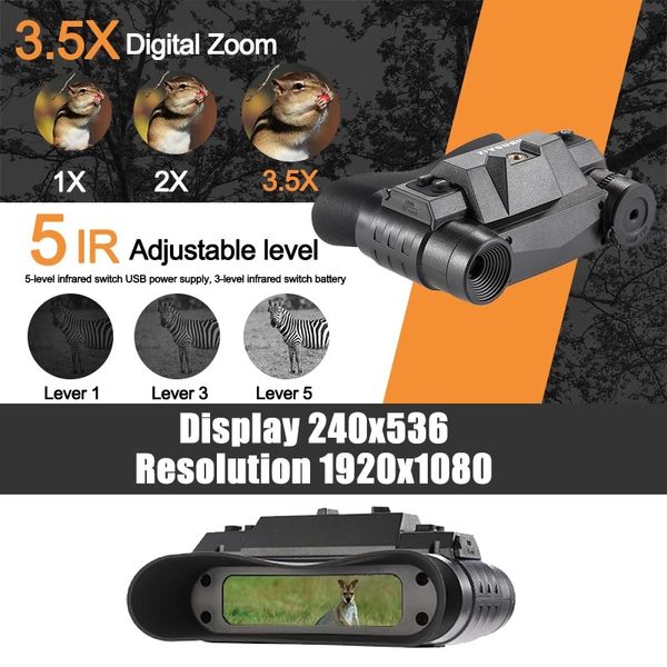 Окуляри нічного бачення ПНБ з невидимою підсвіткою 940nm до 250 метрів і кріпленням на голову Ziyouhu G1, зображення 5